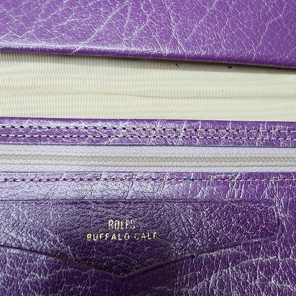 70s Vintage Rolfs Purple Leather Ladies Wallet - Picture 5 of 5